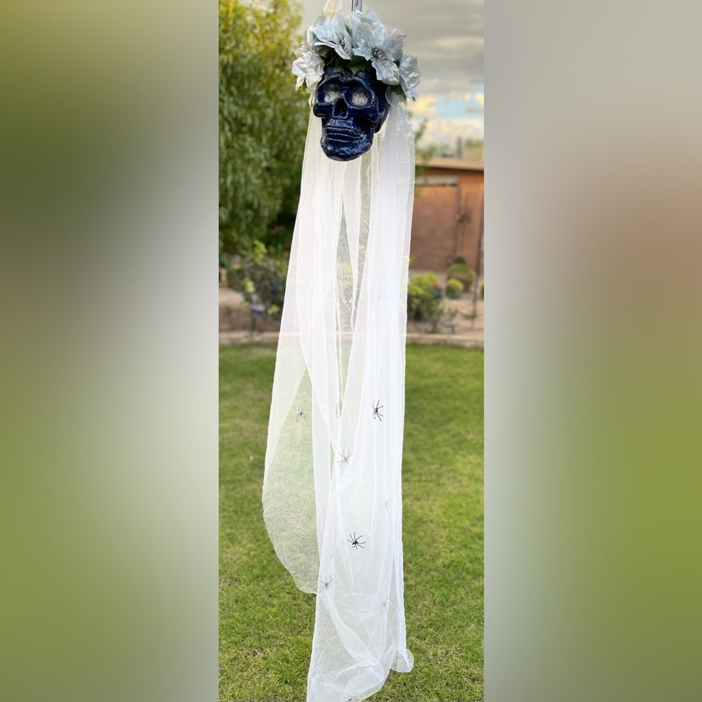 Halloween decor, bride skull.